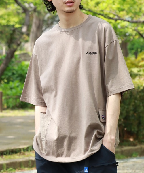 45RPM 天竺編み　コットン　水色　半袖　ポケットT tシャツ　メンズ GERRY tシャツ 「ag」TC天竺 ワンポイント胸刺繍 バックプリント