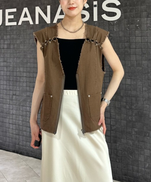 【4/28限定価格！】JEANASIS レースアップワークベスト JEANASIS｜レースアップワークベスト | Rakuten Fashion(楽天