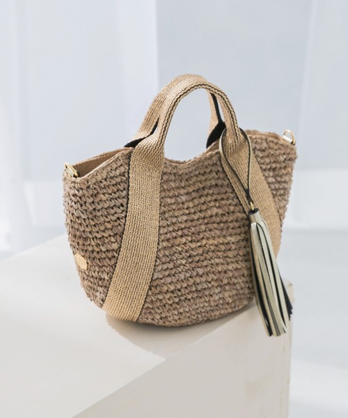 美品☆VIOLAd'ORO×23区 2way ラフィア カゴバッグ かごバッグ カゴバッグ VIOLAd'ORO ラフィア2WAYバッグ