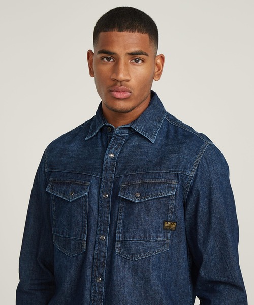 G-STAR RAW シャツ SLIM DENIM SHIRT/ヴィンテージライクベーシック