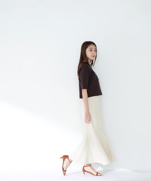 NATURAL BEAUTY BASIC カーディガン エンブレムボタンニット