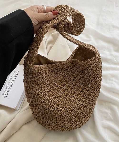 最終お値下げ　★ワンハンドルかごバッグ florist かごバッグ カゴバッグ 2WAY カゴ編みレザーライクワン
