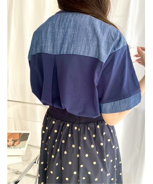 アウター付きロゴTシャツ「CLEAR_CREA」 レディース フロントロゴTシャツ｜WOMEN｜250HSG90-312D｜AZUL BY MOUSSY