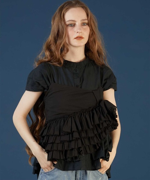 キャミソール 「crinkle crinkle crinkle」asymmetry flower cami/アシンメトリーフラワーキャミ crinkle キャミソール 「crinkle crinkle」asymmetry flower