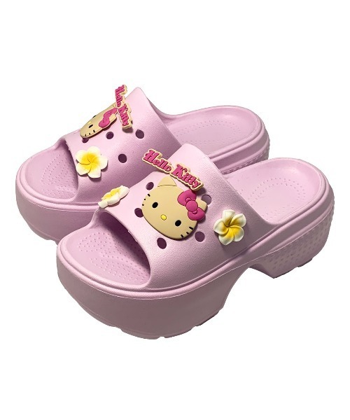 VIBGYOR サンダル 「Sanrio」サンリオキャラクターズ花飾り付き厚底