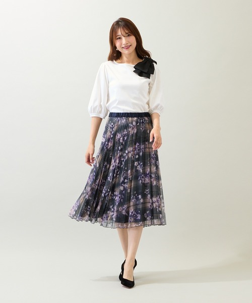 ローズティアラ（Rose Tiara）/【接触冷感/綿100/手洗いOK】ビッグリボンカットソー Rose Tiara（ローズティアラ） tシャツ 「接触冷感/綿100%/手洗いOK