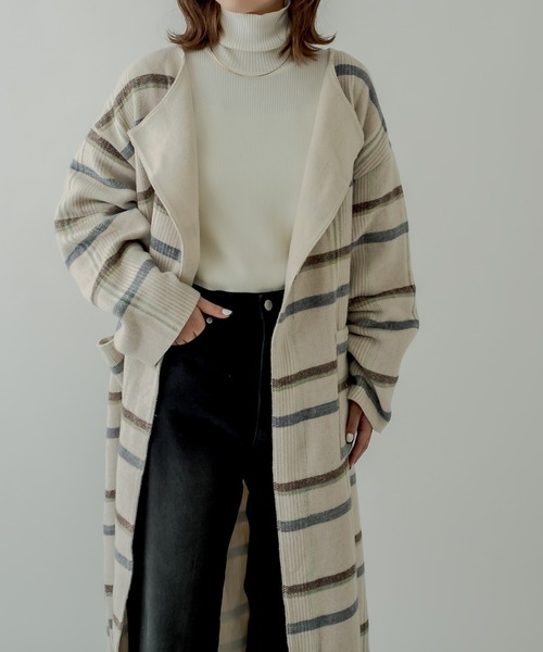 「mystic」 ノーカラーコート - ベージュ レディース_画像6