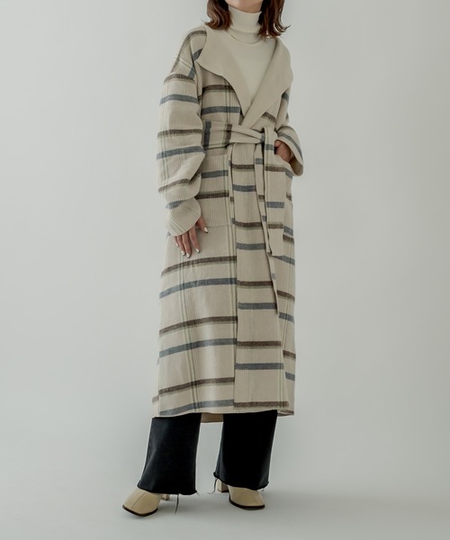 「mystic」 ノーカラーコート - ベージュ レディース_画像7