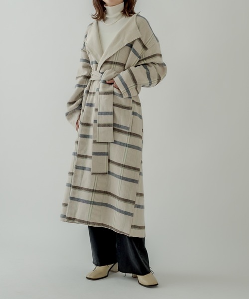 「mystic」 ノーカラーコート - ベージュ レディース_画像8