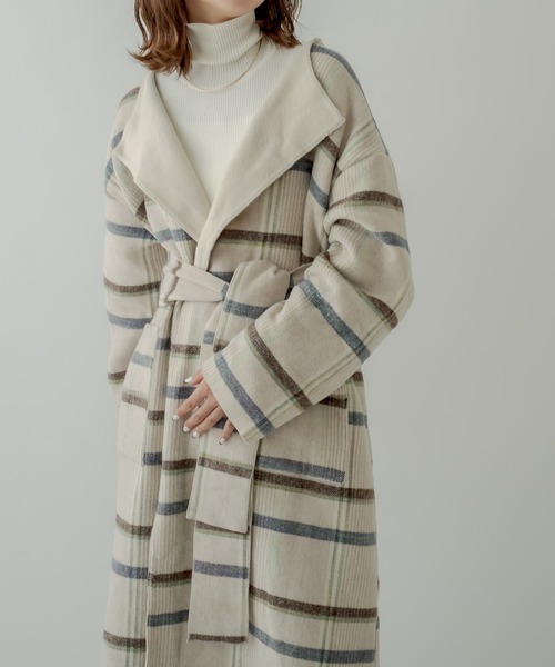 「mystic」 ノーカラーコート - ベージュ レディース_画像9