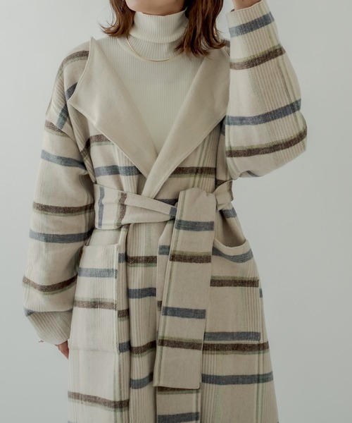 「mystic」 ノーカラーコート - ベージュ レディース_画像10