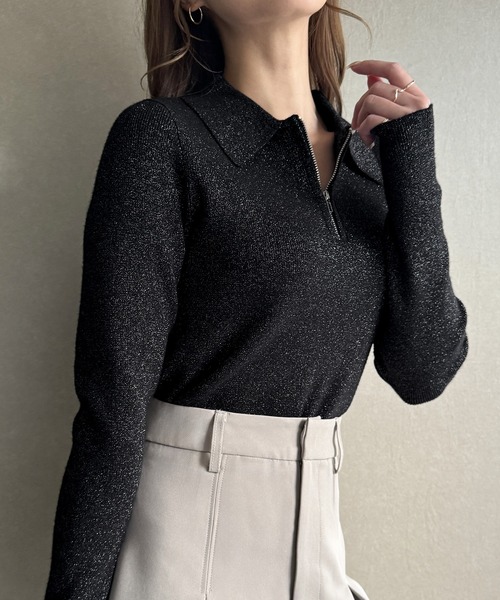 「JUNOAH」 長袖ニット MEDIUM ブラウン系その他 レディース_画像2