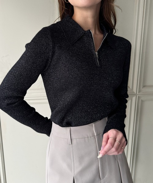 「JUNOAH」 長袖ニット MEDIUM ブラウン系その他 レディース_画像5