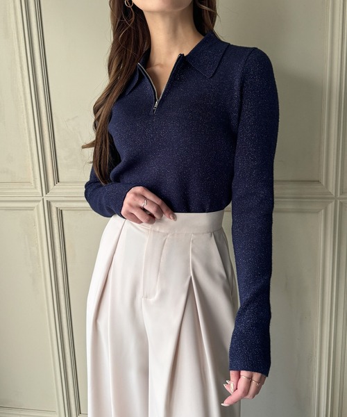 「JUNOAH」 長袖ニット MEDIUM ブラウン系その他 レディース_画像7