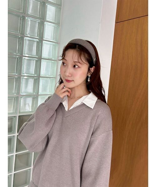 LILY BROWN　シャツドッキングミニニットワンピース LILY BROWN ワンピース シャツドッキングフリルミニワンピース