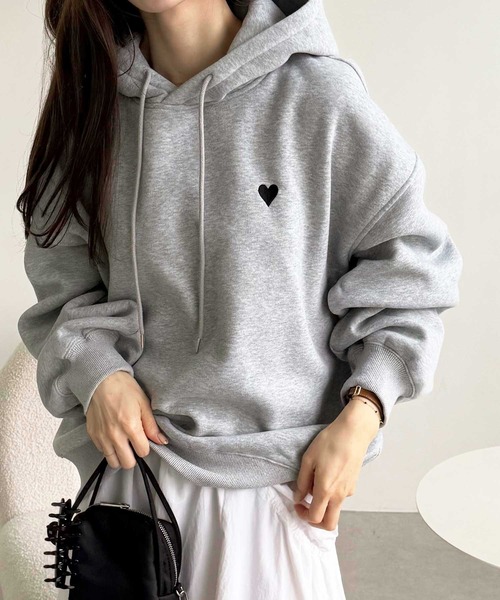 GeeRA（ジーラ） パーカー 秋の大人カジュアル！ハートワンポイント