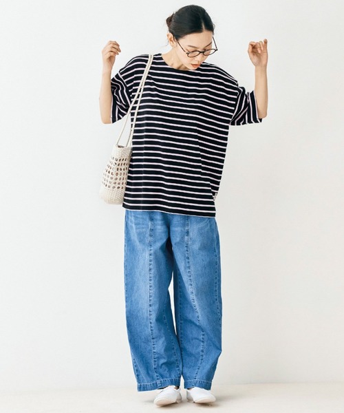 「and myera」 デニムパンツ LARGE ライトインディゴブルー レディース