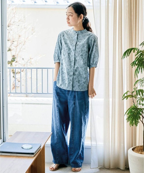「and myera」 デニムパンツ LARGE ライトインディゴブルー レディース