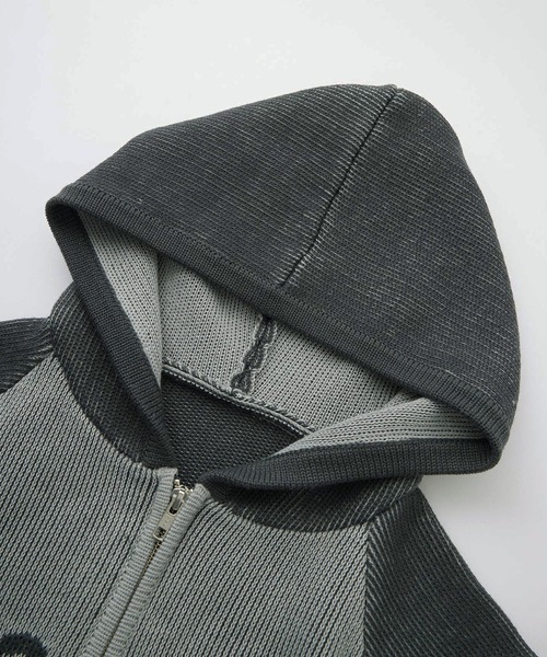 X-girl ニット セーター LOGO JACQUARD ZIP UP KNIT HOODIE