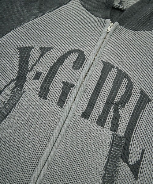 ブランドガール様 LOGO PATCH PIGMENT DYED ZIP UP SWEAT HOODIE（パーカー）｜X