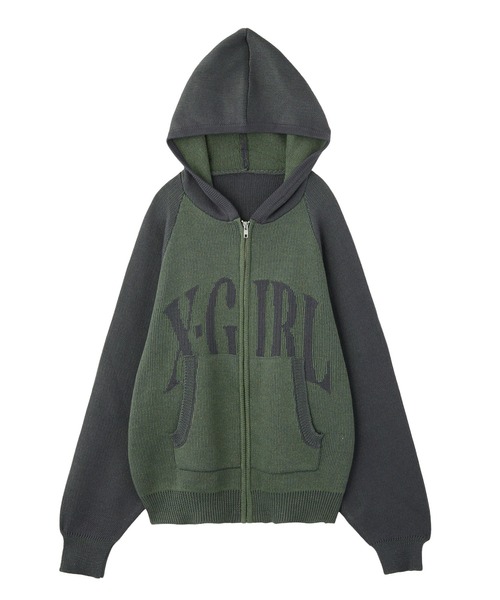 トップス x-girl FOR X ZIP UP SWEAT HOODIE セール】BY X-GIRL FOR X ZIP UP SWEAT HOODIE（パーカー）｜X
