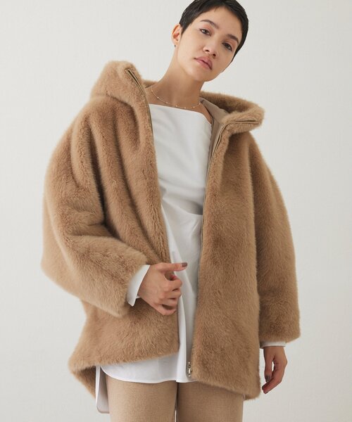 完売【THE PAUSE】フェイクファードルマンコート　フードジャケット THE PAUSE コート アウター 「THE PAUSE」フェイクファードルマン