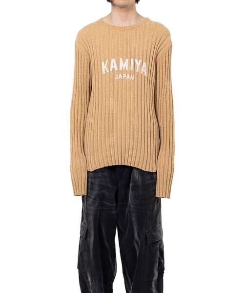 KAMIYA セーター ニット KAMIYA logo” Ribbed Knit Sweater メンズ 