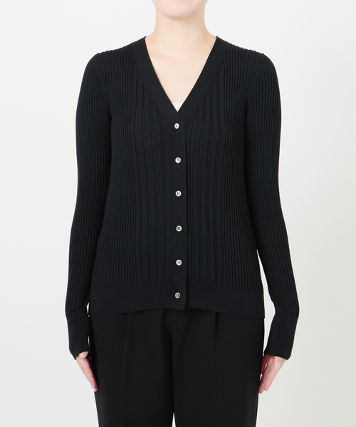 【美品】ヴェルメイユパーイエナ 定価3万円 ウール リブ Vネック カーディガン VERMEIL par iena（ヴェルメイユパーイエナ） カーディガン SLOWOOL V