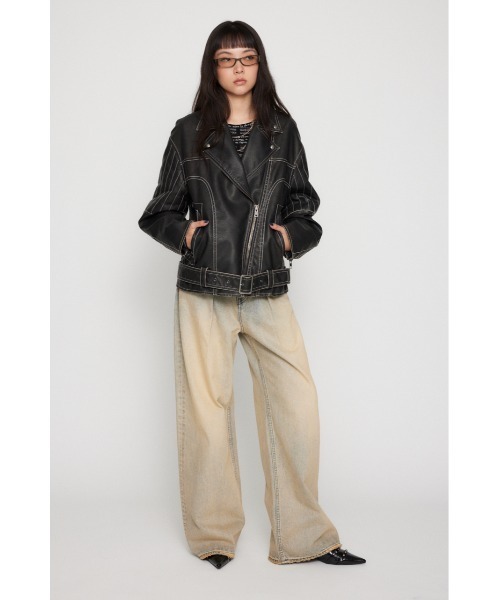 LAGUA GEM（ラグアジェム） レザージャケット ライダース BELTED OVER