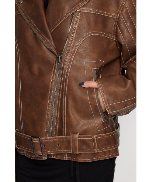 LAGUA GEM（ラグアジェム） レザージャケット ライダース BELTED OVER