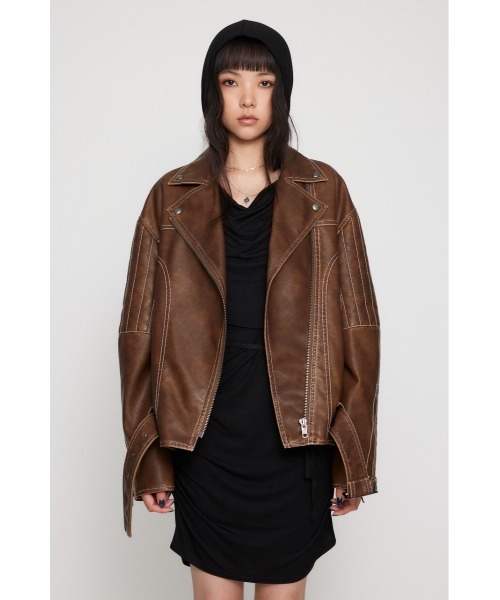 LAGUA GEM（ラグアジェム） レザージャケット ライダース BELTED OVER