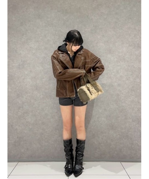 LAGUA GEM（ラグアジェム） レザージャケット ライダース BELTED OVER