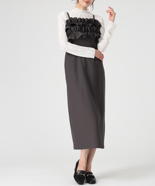 MISCH MASCH ジャンパースカート 2025秋冬新作 ダブルフリルキャミ
