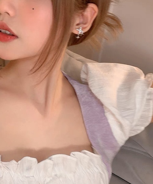 ARCHIVER ピアス 「Bz」クロス十字架ペアピアス/両耳用(LEY