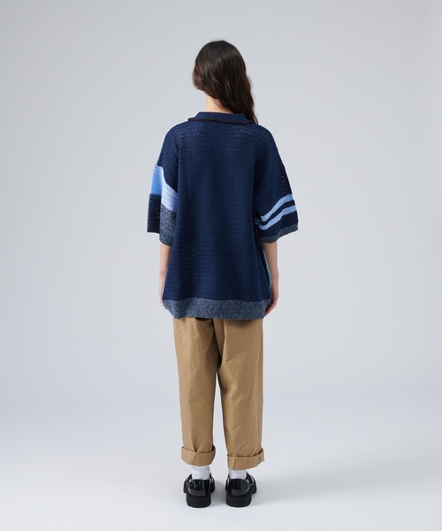 「ONCILY」 半袖ニット MEDIUM グレー メンズ_画像2