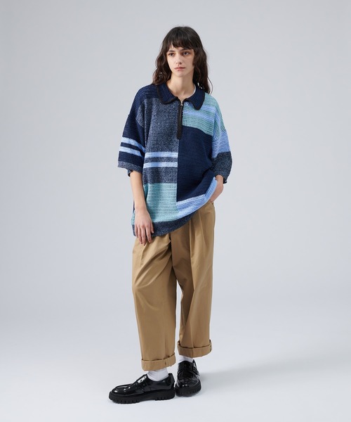 「ONCILY」 半袖ニット MEDIUM グレー メンズ_画像3