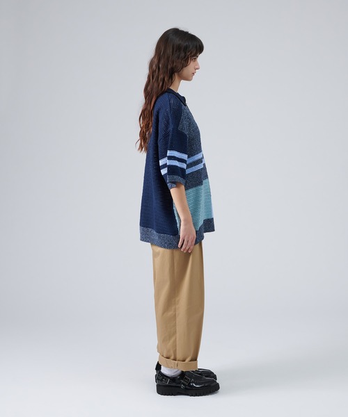 「ONCILY」 半袖ニット MEDIUM グレー メンズ_画像4