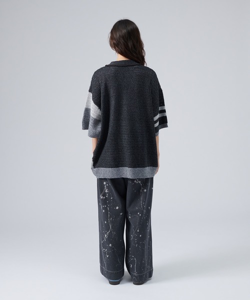 「ONCILY」 半袖ニット MEDIUM グレー メンズ_画像7