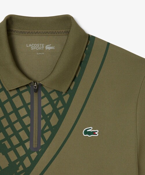 ラコステ（LACOSTE）/アシンメトリーラケットグラフィックウルトラドライポロシャツ LACOSTE（ラコステ） ポロシャツ アシンメトリーラケットグラフィック