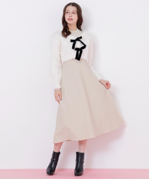 JILL STUART ノースリーブニットワンピース ベージュ ジュリアブティック JULIA BOUTIQUE ハイネックノースリーブタイト