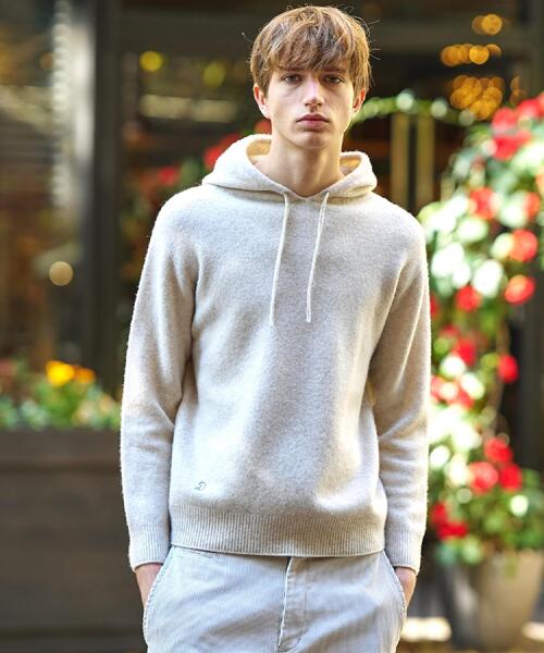 ドレステリア　フード付きセーター　ウール　カシミア混　オフホワイト　サイズ38 カシミヤブレンドフードニット（ニット/セーター） | DRESSTERIOR(Men