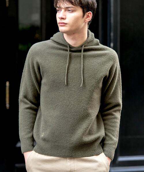 ドレステリア　フード付き長袖ニット DRESSTERIOR（ドレステリア） セーター ニット カシミヤブレンドフード