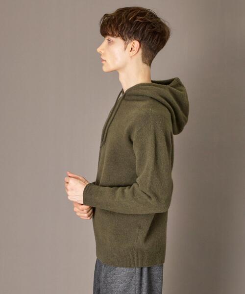 ドレステリア　カシミヤ混ホールガーメント フードプルオーバー ブラウン DRESSTERIOR（ドレステリア） セーター ニット カシミヤブレンドフード