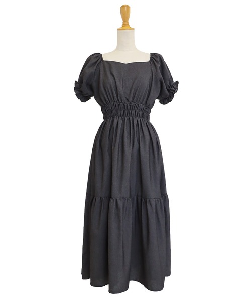 「BLUEEAST」 半袖ワンピース MEDIUM ネイビー レディース_画像4