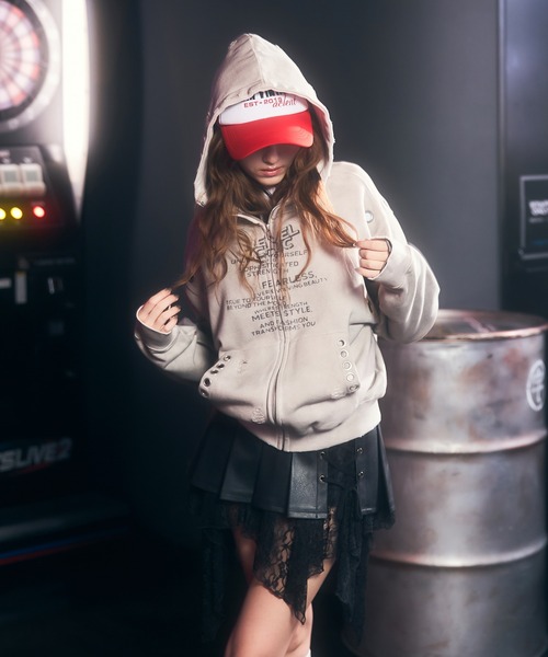 アイレットディティールジップフーディー　アクレント セール】アイレットディティールジップフーディー（パーカー）｜ACLENT