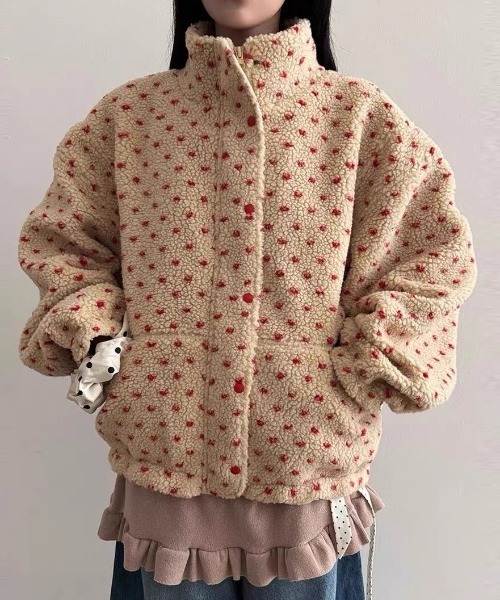 GEMEDA ブルゾン アウター 「秋冬新作」ドットボアジャケット