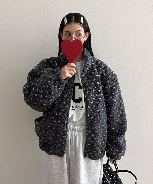 【gomme】ブルゾン ドット アウター GEMEDA ブルゾン アウター 「秋冬新作」ドットボアジャケット