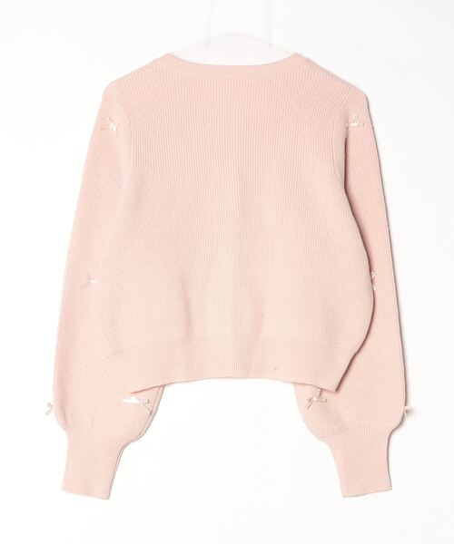 「VIS」 花柄ニットカーディガン FREE ピンク レディース_画像2