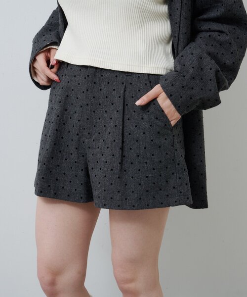 ★美品CADUNE ツイード　ベスト　ショートパンツ　カデュネ　セットアップ GRL ツイードジャケット セットアップ [pm479] フリージアツイード