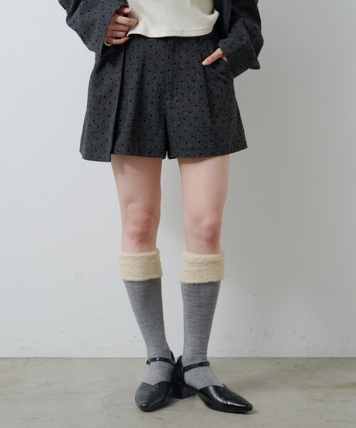 ★美品CADUNE ツイード　ベスト　ショートパンツ　カデュネ　セットアップ GRL ツイードジャケット セットアップ [pm479] フリージアツイード